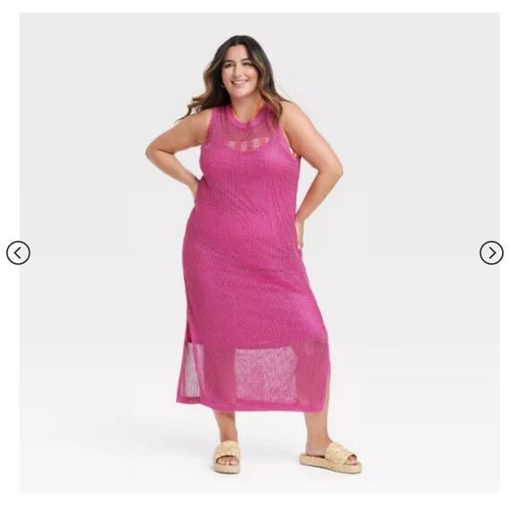 🆕🔥Openwork Midi Tank Dress from A New Day - Pink - Picture 2 of 5